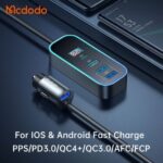 مشخصات و قیمت شارژر فندکی سوپر فست شارژ تایپ سی و یو اس بی 5 پورت مک‌دودو MCDODO CC-1900 107W Digital Display Car Charger