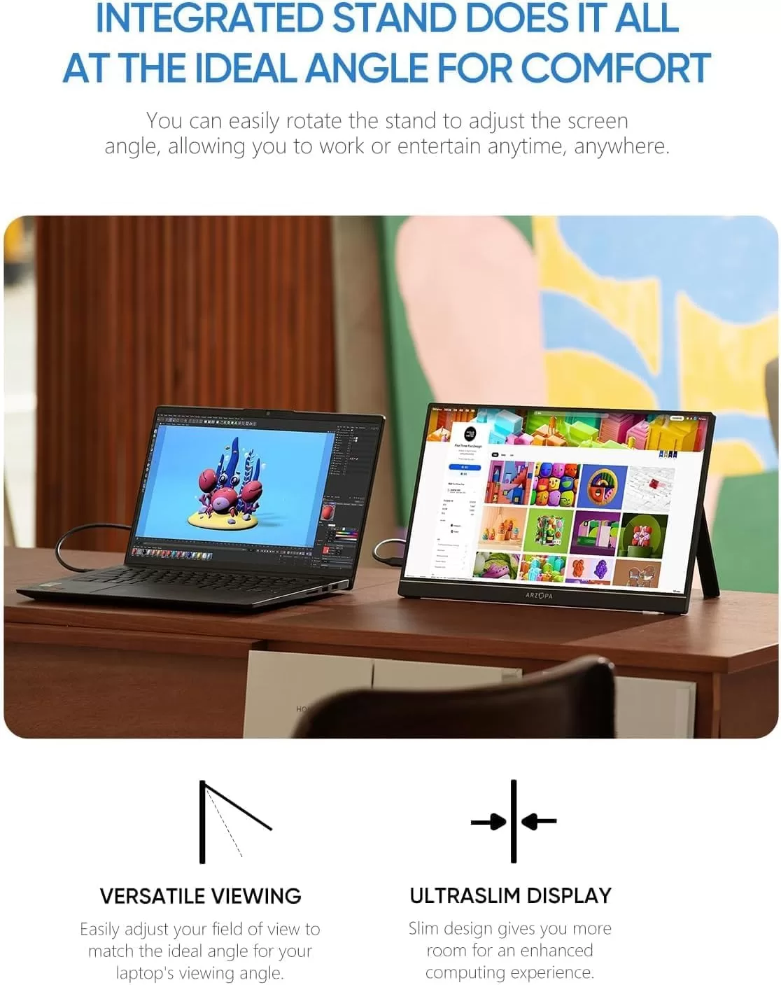 مشخصات مانیتور پرتابل قابل حمل 15.6 اینچ آرزوپا Arzopa A1 FHD