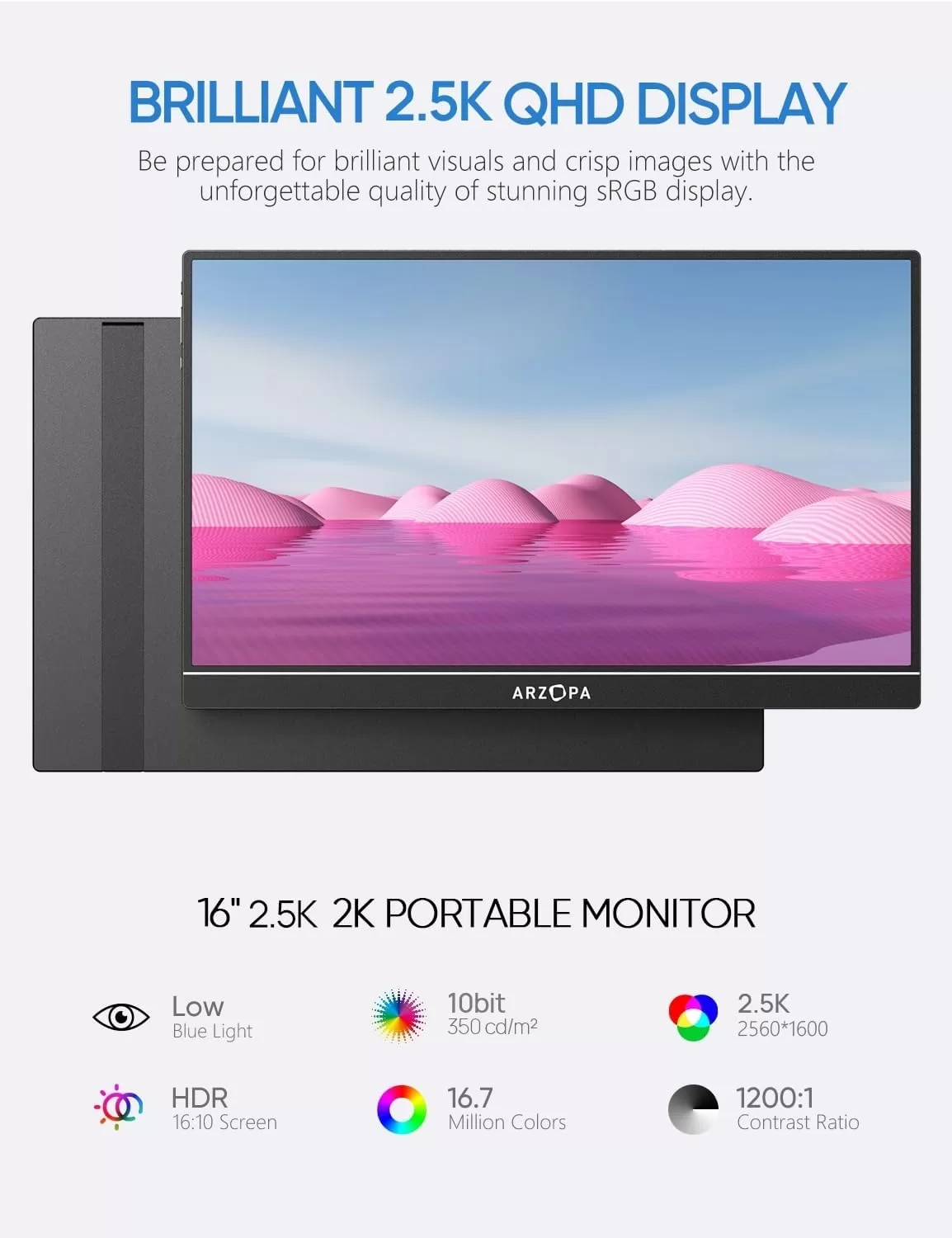 مشخصات مانیتور ۱۶ اینچی قابل حمل آرزوپا z1rc